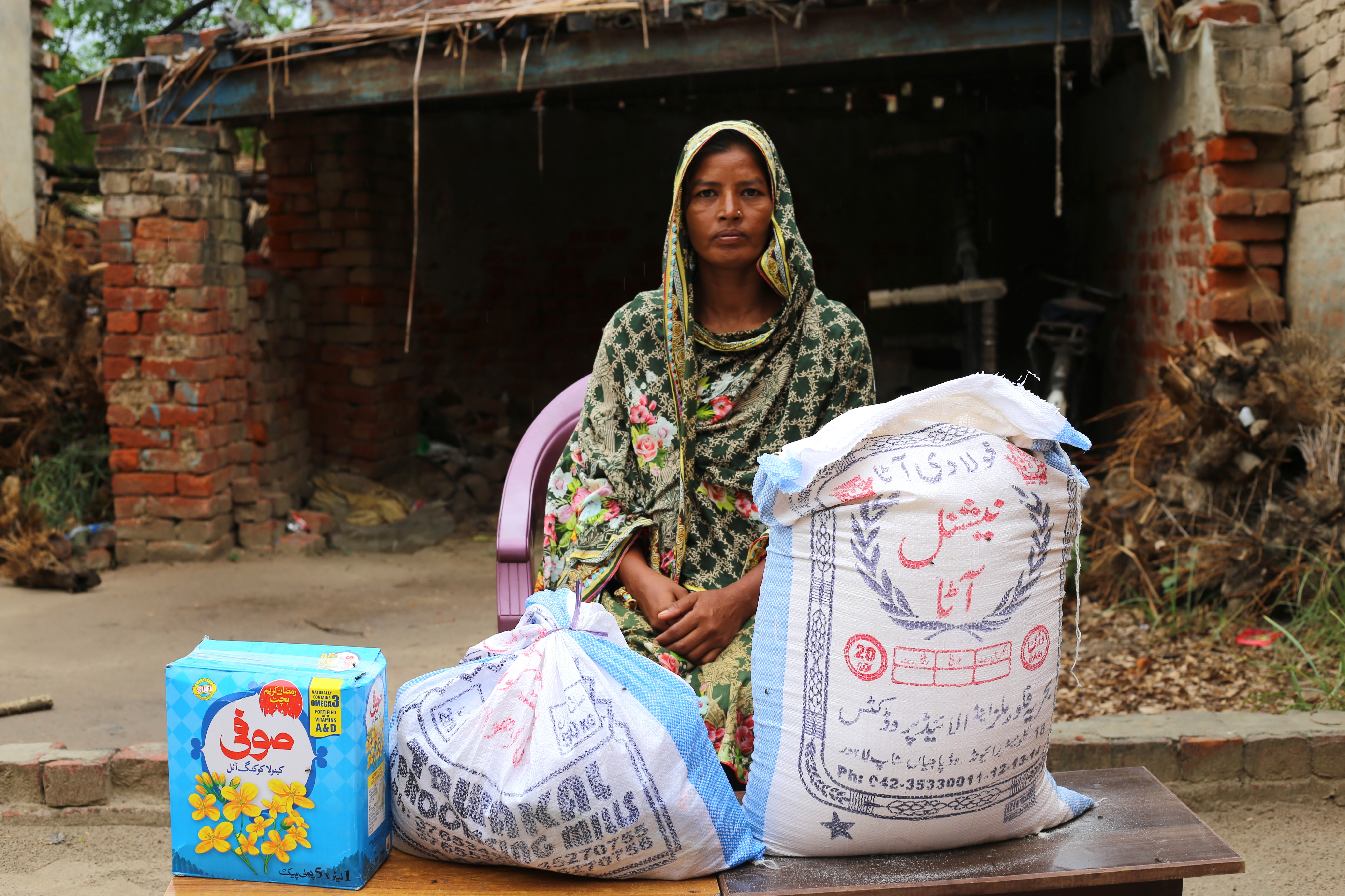 ELF team delivering essential food rations and family welfare support